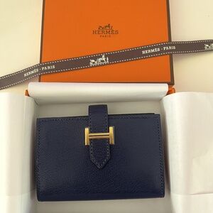 Hermes Bearn Mini wallet / Bleu Saphir